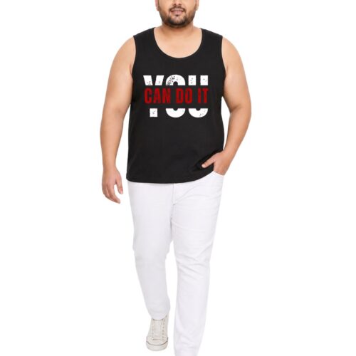 Men's Plus Size "You Can Do It" Motivational Sport Vest - Image 2