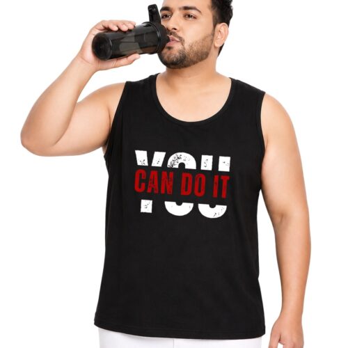 Men's Plus Size "You Can Do It" Motivational Sport Vest - Image 4