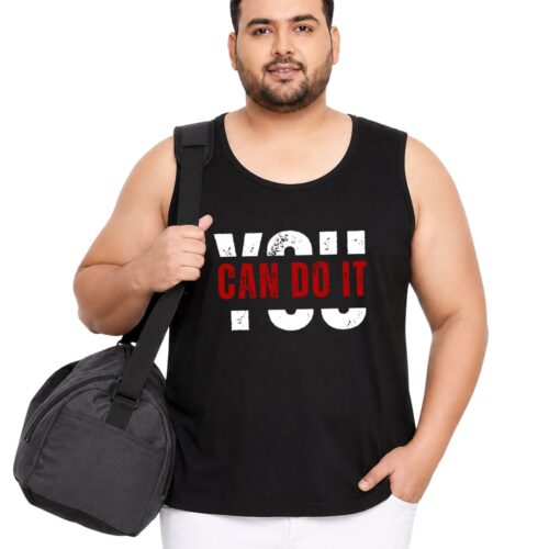Men's Plus Size "You Can Do It" Motivational Sport Vest - Image 1