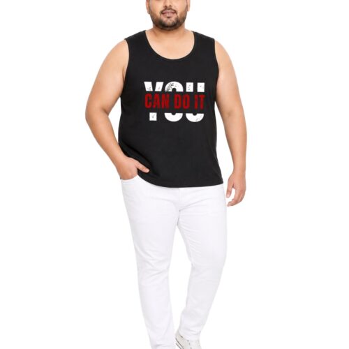 Men's Plus Size "You Can Do It" Motivational Sport Vest - Image 3