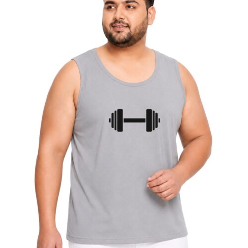 Comfort Fit Polyester Plus Size Sport Vest| Men's Dumbbell Graphic | Quick Dry Training Top - Image 13