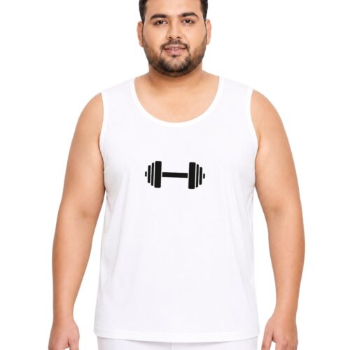 Comfort Fit Polyester Plus Size Sport Vest| Men's Dumbbell Graphic | Quick Dry Training Top - Image 6