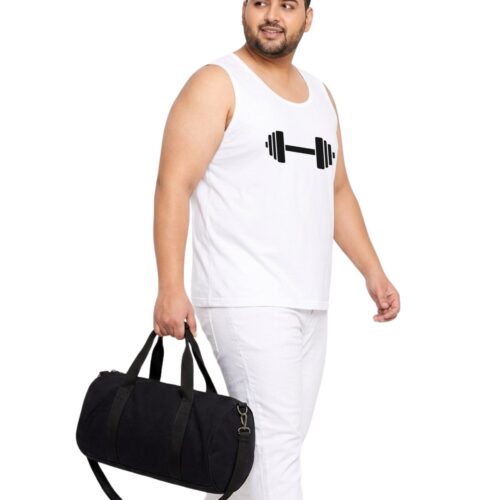 Comfort Fit Polyester Plus Size Sport Vest| Men's Dumbbell Graphic | Quick Dry Training Top - Image 2