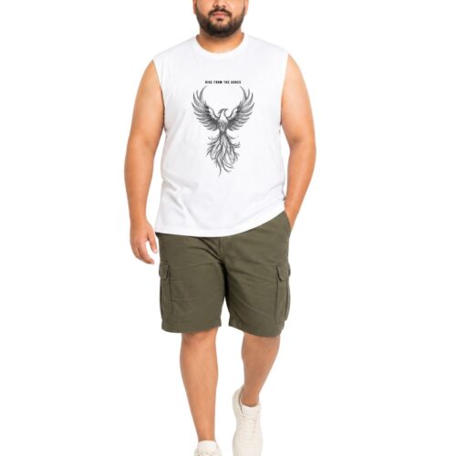 Men's Plus Size Cotton Printed Sleeveless Sando Vest | Phoenix Graphic Round Neck Gym & Casual Wear | 2XL-7XL - Image 2