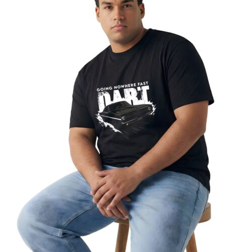 Men's Plus Size Black Drift Car Graphic Printed T-Shirt | 100% Cotton Round Neck Oversized Casual Tee | Drift Racing Design | XXL-7XL - Image 1