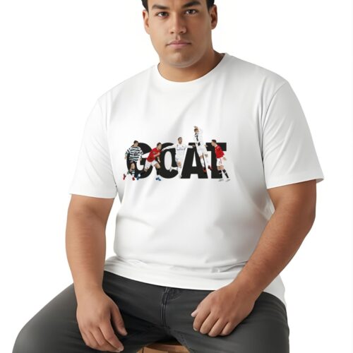 GOAT Football Graphic Printed Plus Size Cotton T-Shirt for Men | Premium Round Neck Casual Tee - Image 4