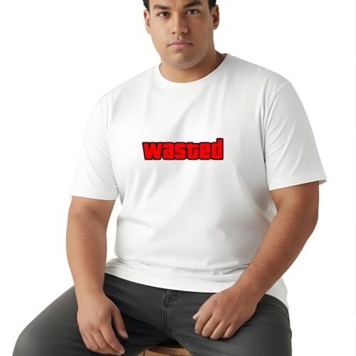 Premium Cotton Plus Size Graphic T-Shirt for Men | Wasted Print | - Image 7