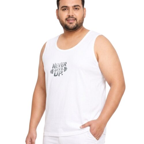 Men's Plus Size "Never Give Up" Graphic Sport Vest | Big & Tall Polyester Tank Top - Image 10