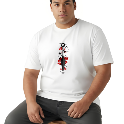 Kunai Print Oversized Cotton T-Shirt for Men | Plus Size Graphic Tee - Image 3