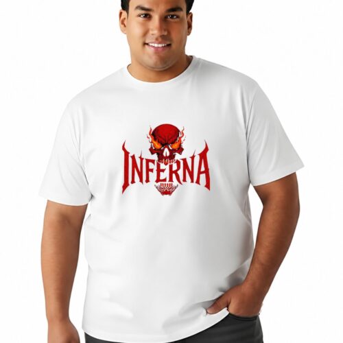 Inferna Skull Printed Cotton Plus Size T-Shirt | Gothic Graphic Tee - Image 12