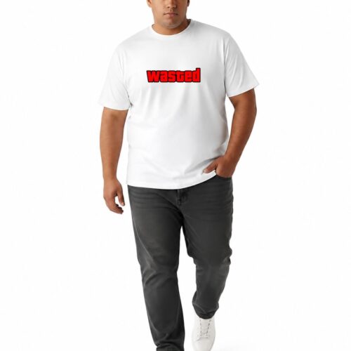Premium Cotton Plus Size Graphic T-Shirt for Men | Wasted Print | - Image 3