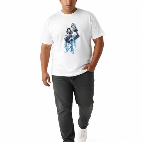 Men's Plus Size Messi World Cup Champion Printed Cotton T-Shirt | Round Neck Graphic Tee - Image 3