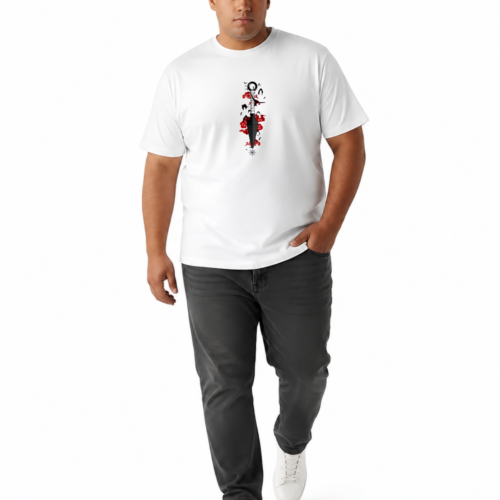 Kunai Print Oversized Cotton T-Shirt for Men | Plus Size Graphic Tee - Image 7