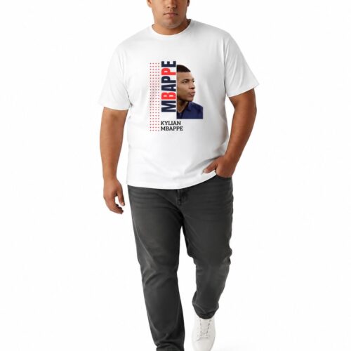 Kylian Mbappe Inspired Graphic Printed Plus Size Cotton T-Shirt for Men | Round Neck Casual Oversized Tee - Image 6