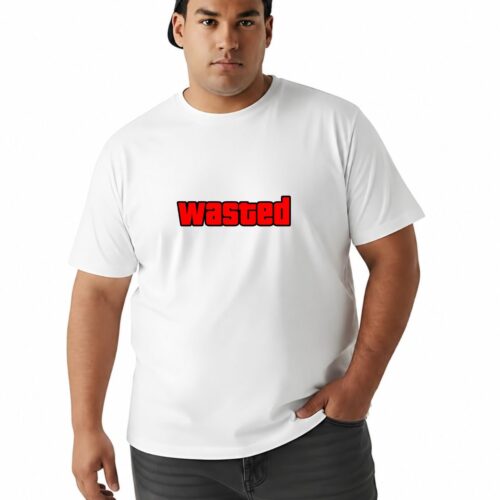 Premium Cotton Plus Size Graphic T-Shirt for Men | Wasted Print | - Image 2