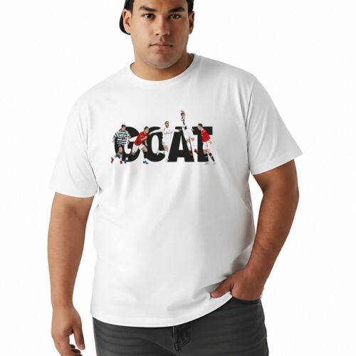 GOAT Football Graphic Printed Plus Size Cotton T-Shirt for Men | Premium Round Neck Casual Tee - Image 1