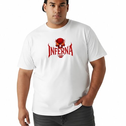 Inferna Skull Printed Cotton Plus Size T-Shirt | Gothic Graphic Tee - Image 14