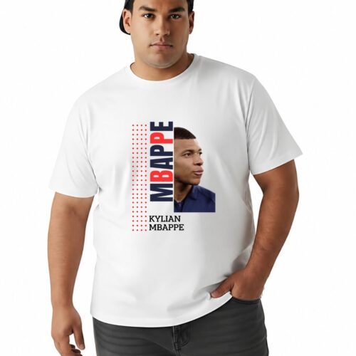 Kylian Mbappe Inspired Graphic Printed Plus Size Cotton T-Shirt for Men | Round Neck Casual Oversized Tee - Image 7