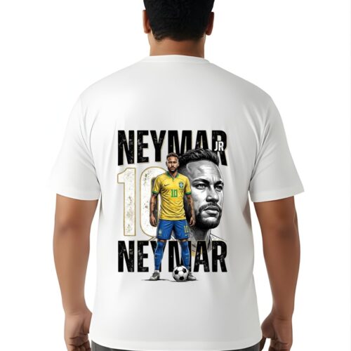 Neymar 10 Printed Plus Size Cotton T-Shirt for Men - Image 15