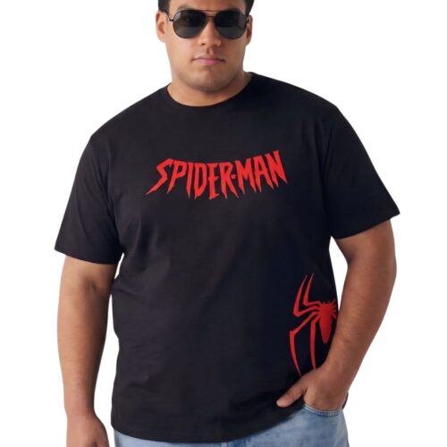 Men's Plus Size Black Cotton Spider Graphic Printed T-Shirt | Premium Round Neck Casual Tee | Soft Cotton | Sizes 2XL-7XL - Image 5