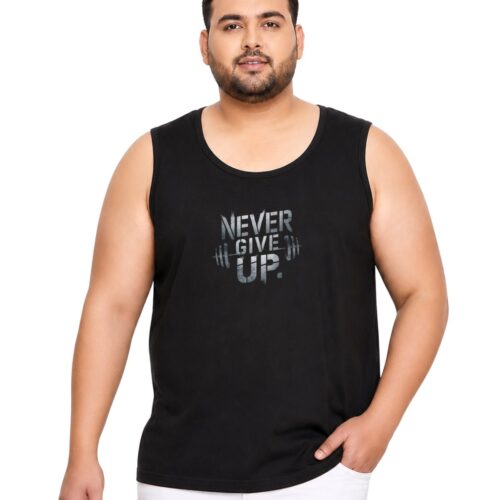 Men's Plus Size "Never Give Up" Graphic Sport Vest | Big & Tall Polyester Tank Top - Image 16