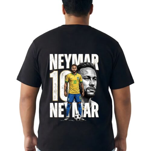 Neymar 10 Printed Plus Size Cotton T-Shirt for Men - Image 1