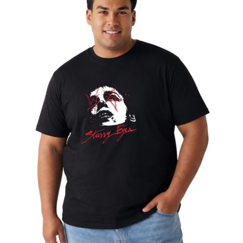 Men's Plus Size Scary Eyes Graphic Printed T-Shirt | 100% Cotton Round Neck Oversized Casual Tee | Black | XXL-7XL - Image 5