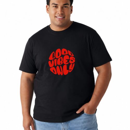 Good Vibes Only Printed Cotton Plus Size T-Shirt - Image 11