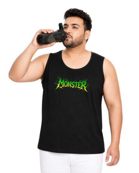 Comfort Fit Polyester Plus Size Sport Tank | Men's "MONSTER" Statement Vest