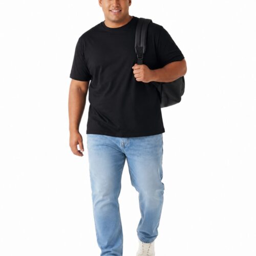 Men's Japanese Wave Graphic Printed Plus Size Cotton T-Shirt - Image 5