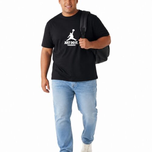 Men's Plus Size Cotton Graphic Printed T-Shirt| "Just Do It... Tomorrow" Funny Round Neck Tee - Image 6
