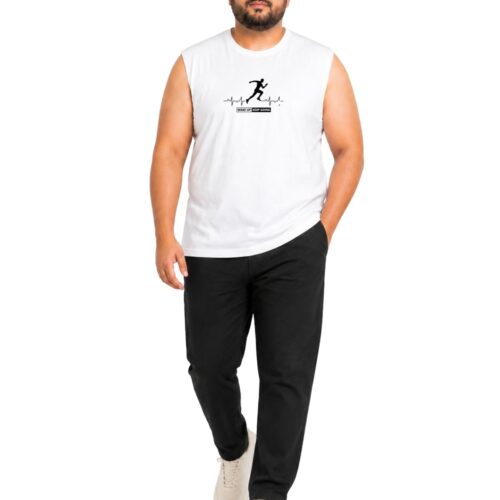 Men’s Running Graphic Sports Sando 2XL–7XL | Plus Size Sleeveless Vest with Motivational Print | Gym, Fitness & Casual Wear - Image 1