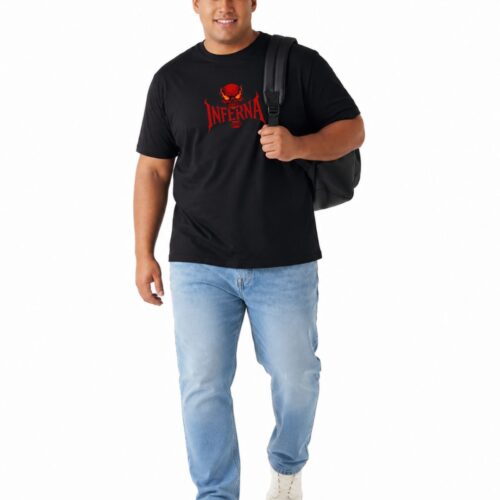 Inferna Skull Printed Cotton Plus Size T-Shirt | Gothic Graphic Tee - Image 6