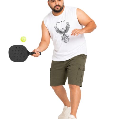 Men's Plus Size Cotton Printed Sleeveless Sando Vest | Phoenix Graphic Round Neck Gym & Casual Wear | 2XL-7XL - Image 7