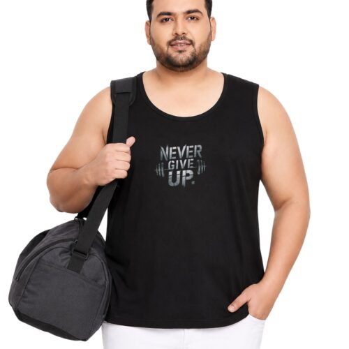 Men's Plus Size "Never Give Up" Graphic Sport Vest | Big & Tall Polyester Tank Top - Image 13