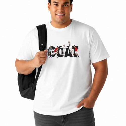GOAT Football Graphic Printed Plus Size Cotton T-Shirt for Men | Premium Round Neck Casual Tee - Image 2