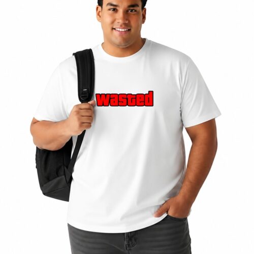 Premium Cotton Plus Size Graphic T-Shirt for Men | Wasted Print | - Image 5