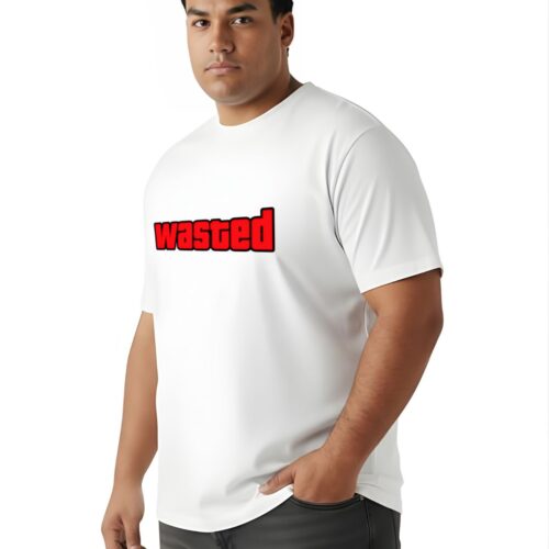 Premium Cotton Plus Size Graphic T-Shirt for Men | Wasted Print | - Image 6