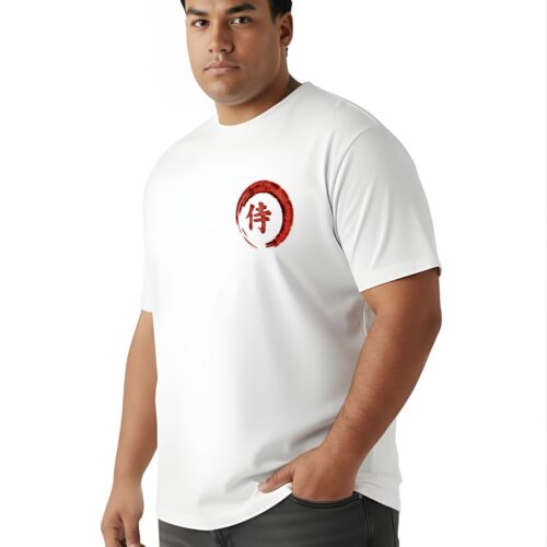 Japanese Samurai Graphic Printed Plus Size T-Shirt for Men | Warrior Back Print Casual Streetwear Tee - Image 3