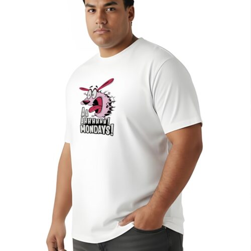 Plus Size Cotton Funny Graphic Printed T-Shirt for Men 2XL–7XL | "Aa Ahhhhhh! Mondays!" Cartoon Print | Soft Breathable Round Neck Casual Tee - Image 10