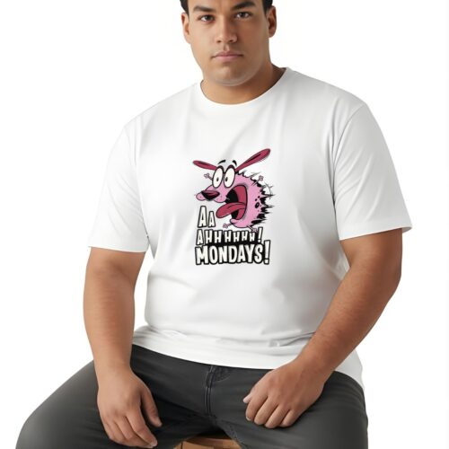Plus Size Cotton Funny Graphic Printed T-Shirt for Men 2XL–7XL | "Aa Ahhhhhh! Mondays!" Cartoon Print | Soft Breathable Round Neck Casual Tee - Image 11