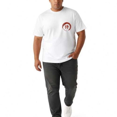 Japanese Samurai Graphic Printed Plus Size T-Shirt for Men | Warrior Back Print Casual Streetwear Tee - Image 6