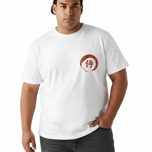 Japanese Samurai Graphic Printed Plus Size T-Shirt for Men | Warrior Back Print Casual Streetwear Tee - Image 7