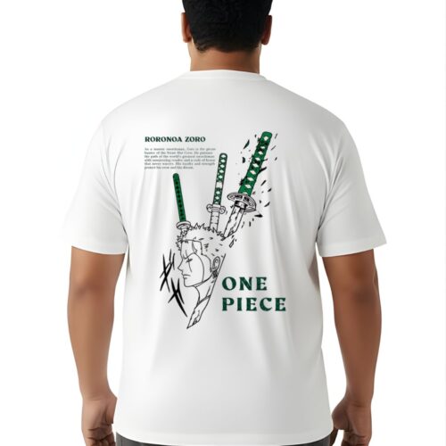 Roronoa Zoro Anime Printed Plus Size T-Shirt for Men - Image 1