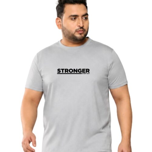Plus Size Sports T-Shirt for Men – Stronger Every Day Printed Gym & Workout T-Shirt - Image 1
