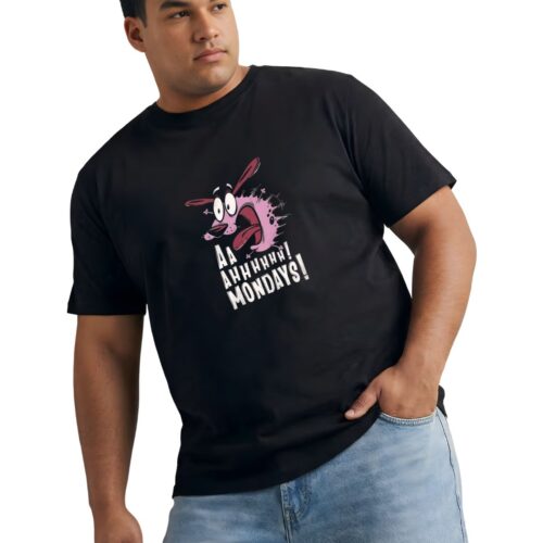Plus Size Cotton Funny Graphic Printed T-Shirt for Men 2XL–7XL | "Aa Ahhhhhh! Mondays!" Cartoon Print | Soft Breathable Round Neck Casual Tee - Image 3