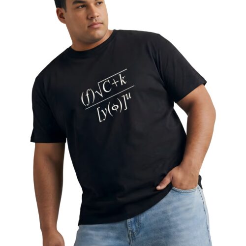 Looks Like Math. Hits Different. Graphic Plus Size Cotton T-Shirt for Men | 2XL–7XL - Image 3