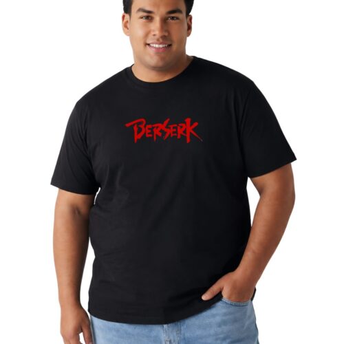 Berserk Anime Graphic Printed Plus Size Cotton T-Shirt for Men | Oversized Round Neck Casual Half Sleeve Tee | 2XL-7XL | Black & White - Image 4