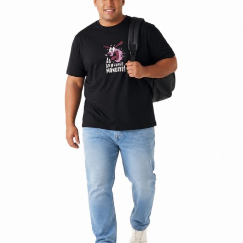 Plus Size Cotton Funny Graphic Printed T-Shirt for Men 2XL–7XL | "Aa Ahhhhhh! Mondays!" Cartoon Print | Soft Breathable Round Neck Casual Tee - Image 5