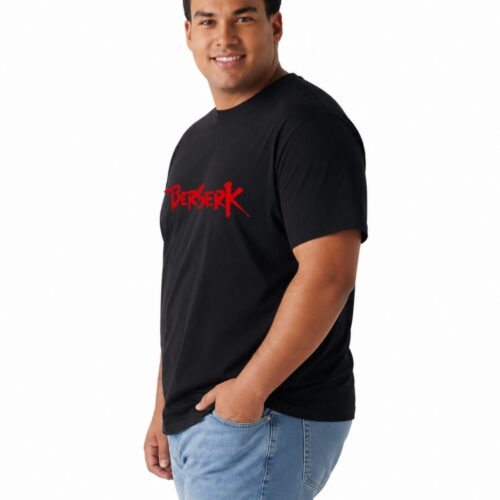 Berserk Anime Graphic Printed Plus Size Cotton T-Shirt for Men | Oversized Round Neck Casual Half Sleeve Tee | 2XL-7XL | Black & White - Image 6